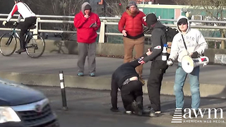 Alleged ANTIFA Supporter Invades “March For Jesus” To Block Road, Things Go Bad Quickly