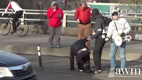 Alleged ANTIFA Supporter Invades “March For Jesus” To Block Road, Things Go Bad Quickly