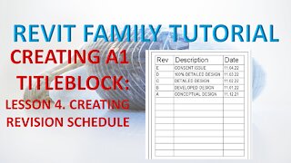 CREATING A1 TITLEBLOCK LESSON 4 - CREATING REVISION SCHEDULE