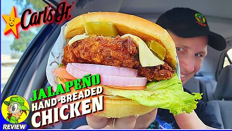 Carl's Jr.® HAND-BREADED JALAPEÑO CHICKEN SANDWICH Review ⭐🌶️🐔🥪 | Peep THIS Out! 🕵️‍♂️