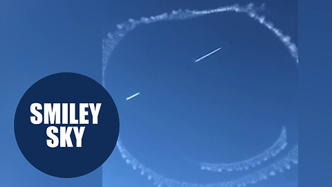 Pilot creates smiley face in the sky using plane's exhaust