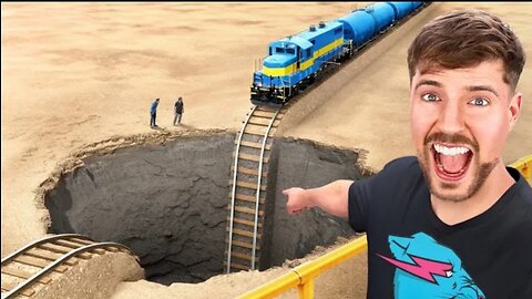 Train vs Giant Pit MrBeast