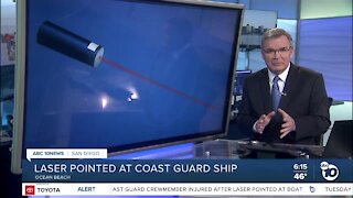 Coast Guard crewmember injured after laser pointed at boat off San Diego coast