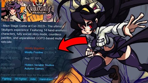 Steam Censors Skullgirls Reviews After Woke Patch Causes Meltdown