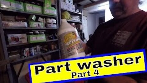 Harbor Freight 20 gal car parts washer with Krud Kutter part washer degreaser for cleaning car parts