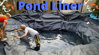 Starting to add the water - Building a pond part 11 (Liner install part 2)