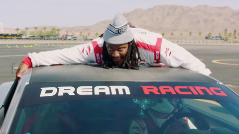 Marshawn Lynch JACKS UP a Race Car