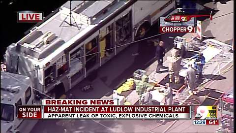 Chopper 9 exclusive video from hazmat leak in Ludlow, Kentucvky