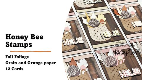 Honey Bee Stamps | Fall Foliage dies with Grain and Grunge paper collection