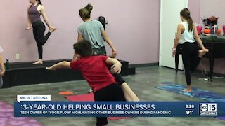 13-year-old girl helping small businesses