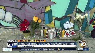 Fans pay tribute to Kobe and Gianna Bryant