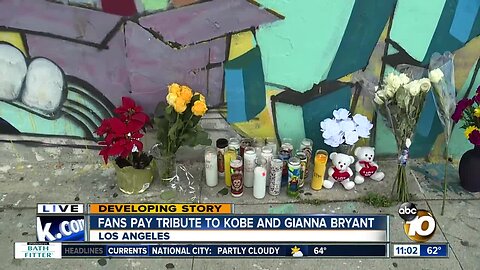 Fans pay tribute to Kobe and Gianna Bryant