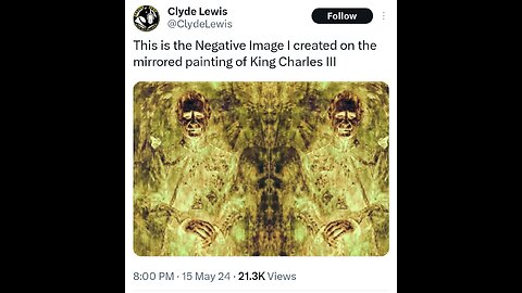 Look at the Negative Image of King Charles First Portrait