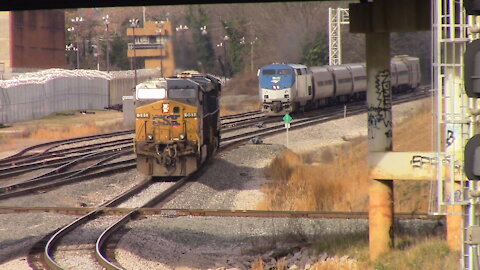 CSX & Amtrak Meet! Amtrak Trains in Raleigh, NC