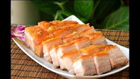 Yummy Crispy Pork Frying and Cooking