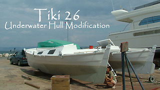 Tiki 26 Catamaran Underwater Hull Modification