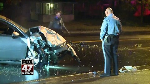 Man hospitalized in head-on crash in Lansing