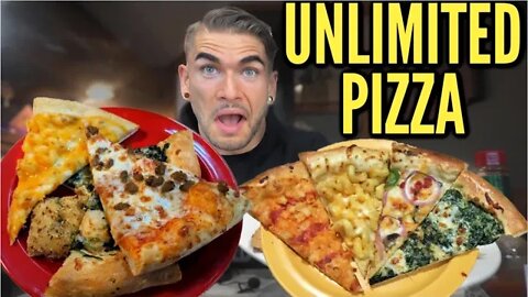 ALL YOU CAN EAT PIZZA BUFFET Vs PRO EATER | Endless Pizza & Fried Chicken | Pizza Ranch