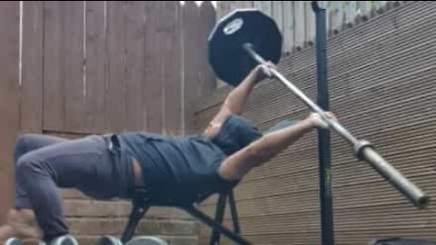 Man has accident racking barbell