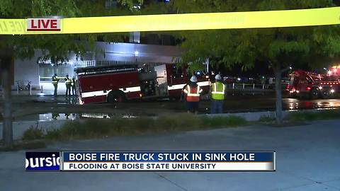 Water main break causes sinkhole at Boise State University