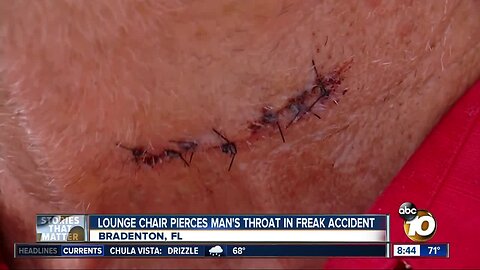 Lounge chair pierces Florida man's throat in accident