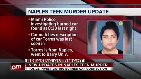 Police investigating burned car in connection with death of Naples woman