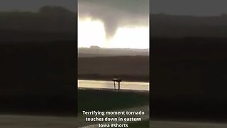 Terrifying moment tornado touches down in eastern Iowa #shorts