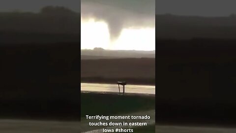 Terrifying moment tornado touches down in eastern Iowa #shorts