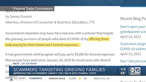 Scammers targeting grieving families amid COVID-19