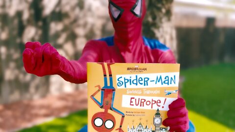 Story Time Spider-Man reads aloud SPIDER-MAN SWINGS THROUGH EUROPE fun for children & toddlers