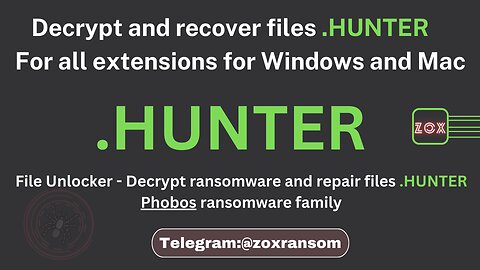 How to Decrypt Ransomware Files In Seconds! .HUNTER