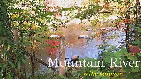 River Meandering through the Adirondack Mountains in the Autumn