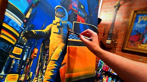 Painting An Astronaut In The City - Timelapse + Narration