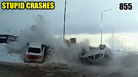 Stupid crashes 855 February 2024 car crash compilation