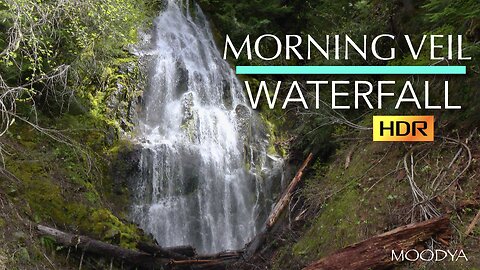 4K HDR Nature - Morning Coffee Beside A Purifying Waterfall Veil - Daily Awakening Comfort