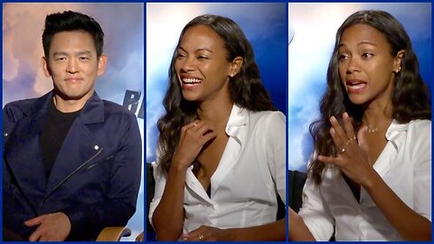 Zoe Saldana on why she is so good at playing bad ass & John Cho on pushing buttons #StarTrekBeyond