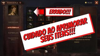 Diablo Immortal - Cuidado ao aprimorar seus itens!