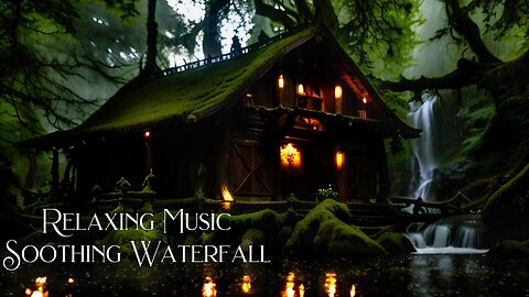 Relaxing Music With The Soothing Sound Of A Waterfall#relaxingmusic#waterfallsounds #cherryblossoms