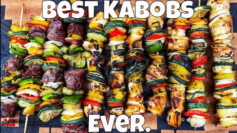 Juicy Grilled Chicken & Steak Kabobs | Best Kabob Recipe