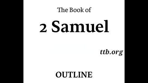 2 Samuel Outline (Bible Study)