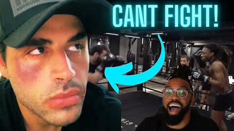 Jon Zherka gets a$$ whooped in boxing match by black man!