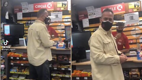 Man Berates Woman For Not Wearing A Mask In Toronto Gas Station