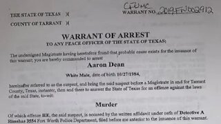 Arrest Warrant Released On Ft Worth Police Officer Aaron Dean - Looking At Holes In Warrant