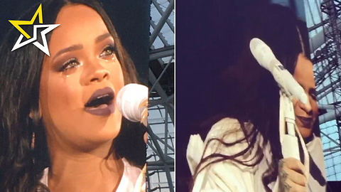 Rihanna Tears Up Onstage While Singing 'Love The Way You Lie' in Ireland