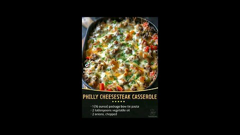 Philadelphia cheese steak casserole