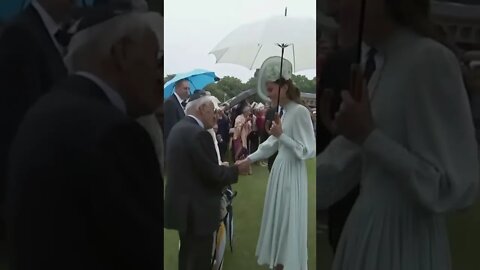 The Duchess of Cambridge Greeting Holocaust Survivor Manfred Goldberg at the Palace Garden Party.