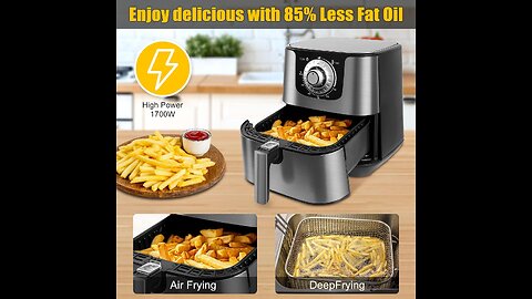 Uten Air Fryer 5.8 QT Fit for 4-6 People, Timer with Temperature Control