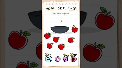 Brain Test Tricky Puzzles Level 53 We need 9 apples.