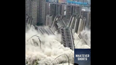 An abandoned building complex being demolished #shorts #explosion #abandoned #building #destruction