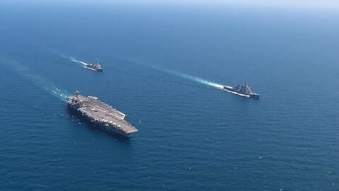 USA AIRCRAFT CARRIER EXECUTED IN THE SEA OF JAPAN!